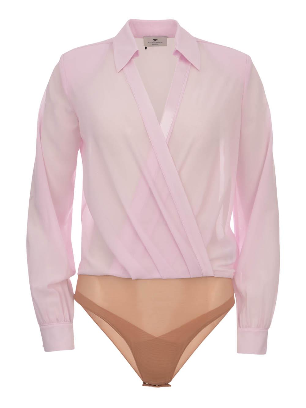 Camicia body bianca con gemelli quarzo CB00751E2 544 ELISABETTA FRANCHI 