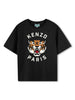 T-shirt nera stampa logo tiger