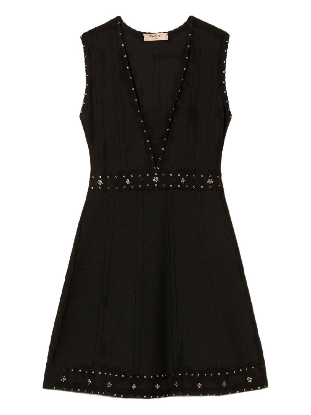 Mini Abito Nero con Strass 252TP3272 00006 TWINSET 