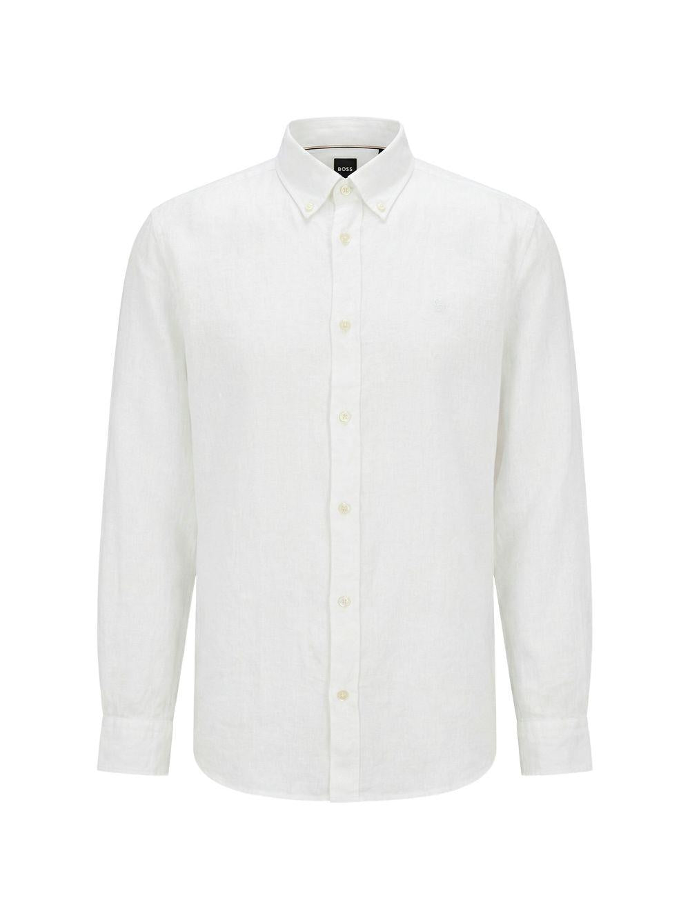 Camicia in lino a maniche lunghe 50556077 100 BOSS 