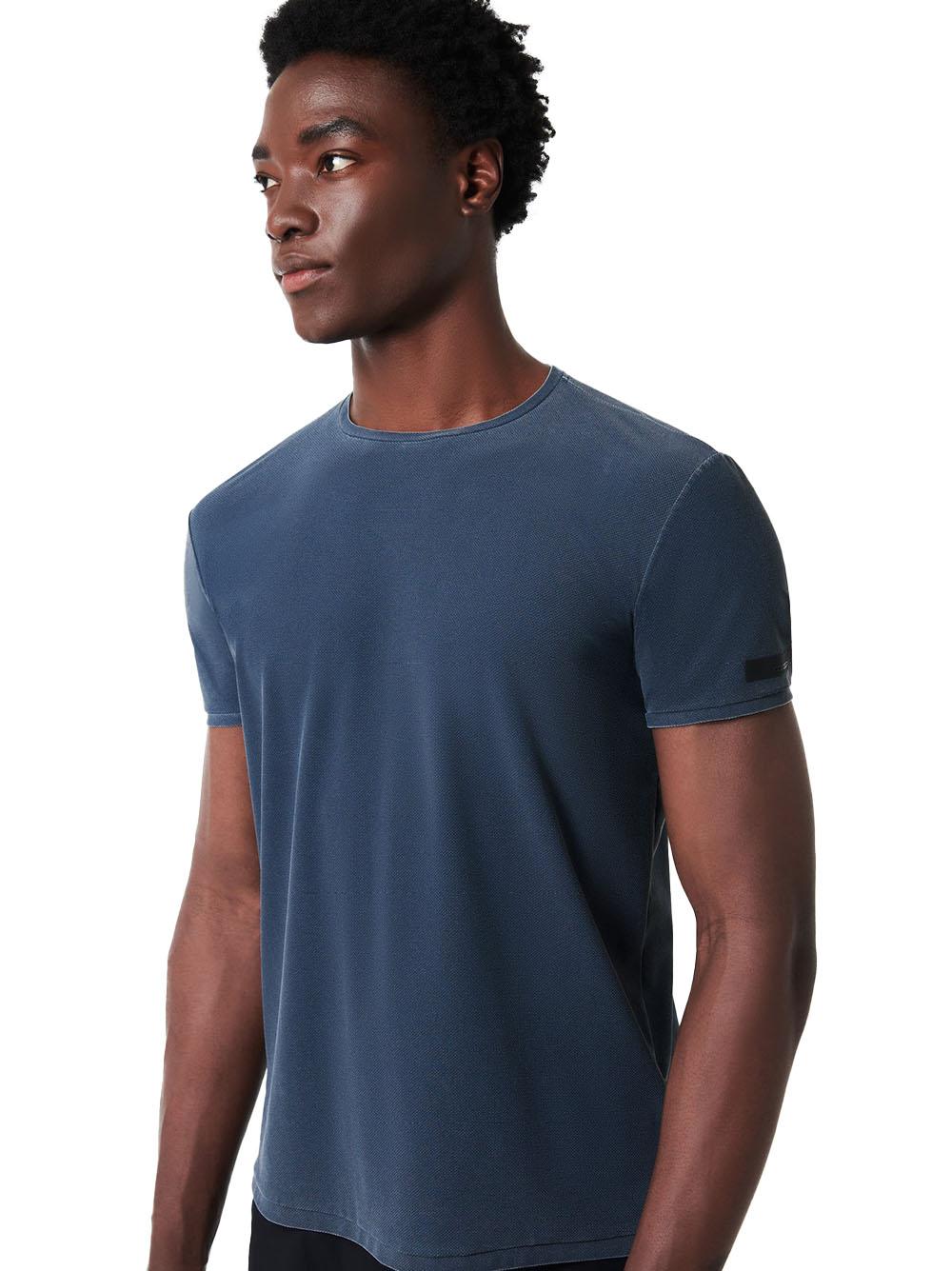 T-shir techno wash pique nero/blu 25218 60 RRD 