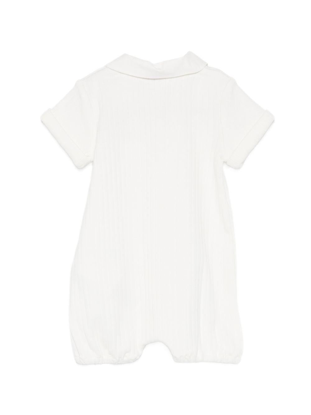 Tutina in cotone con colletto MUY08YLAA55 10063 MOSCHINO KIDS 