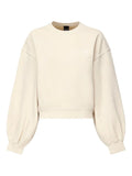 Maglione beige con logo ricamato