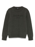 Dark Green Sweater With Embroidered Logo