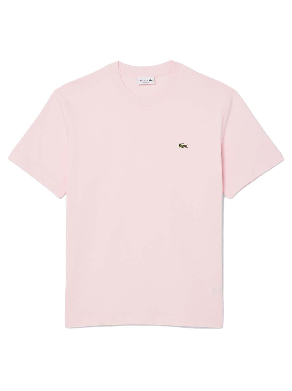 T-shirt rosa mini logo ricamo TH7318 T03 LACOSTE 