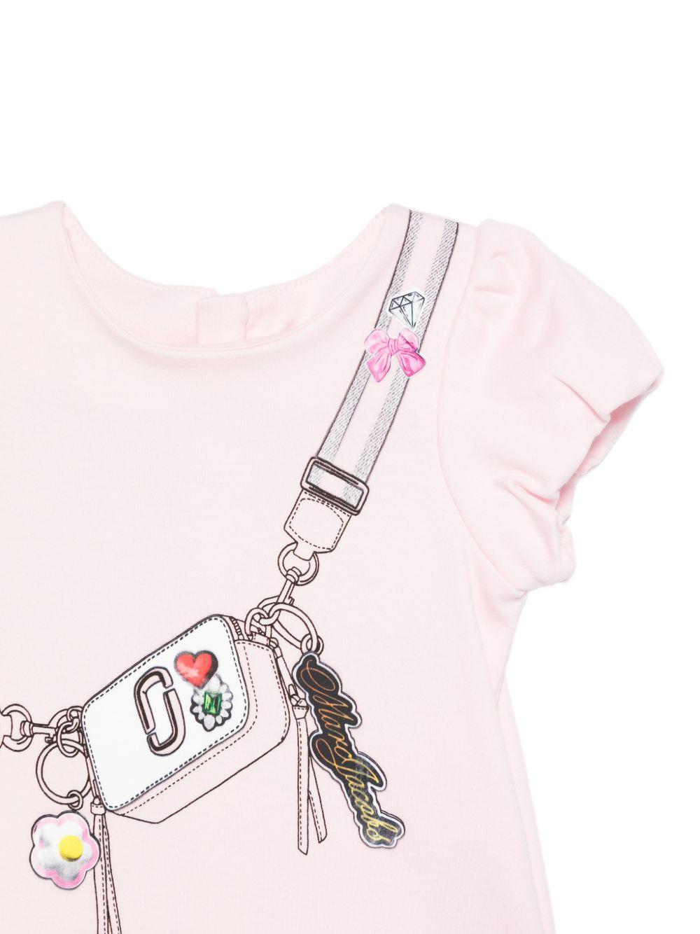 Abito rosa con stampa borsa a tracolla W60809 475 MARC JACOBS KIDS 