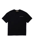 Black cotton T-shirt with logo and pocket