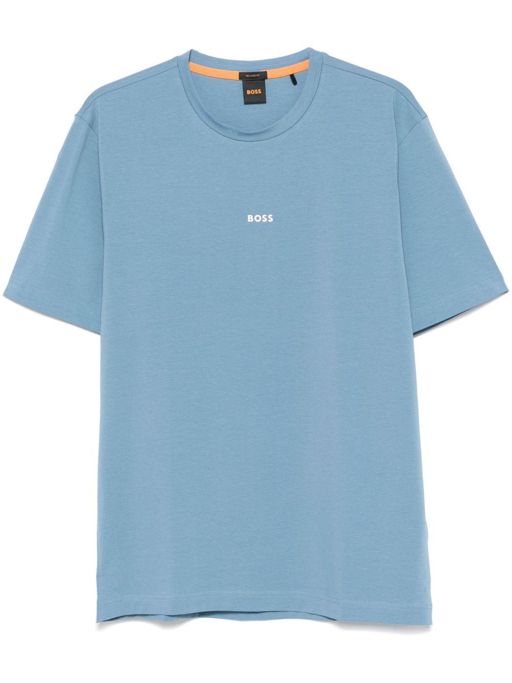T-shirt verde mini logo petto 50473278 343 BOSS 