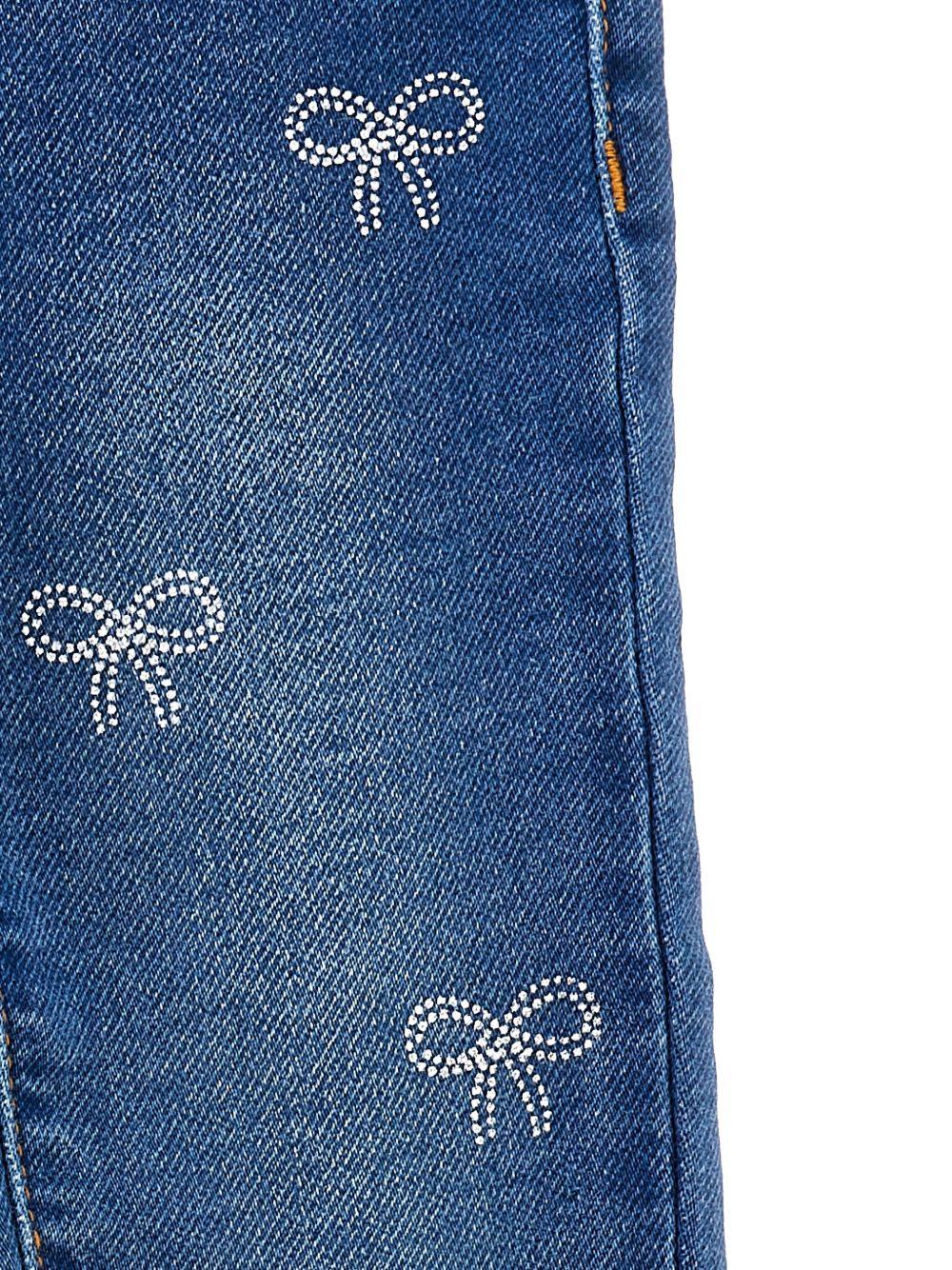 Jeans Blu Dritti con Cinque Tasche e Logo 39F4006042 0055 MONNALISA KIDS 