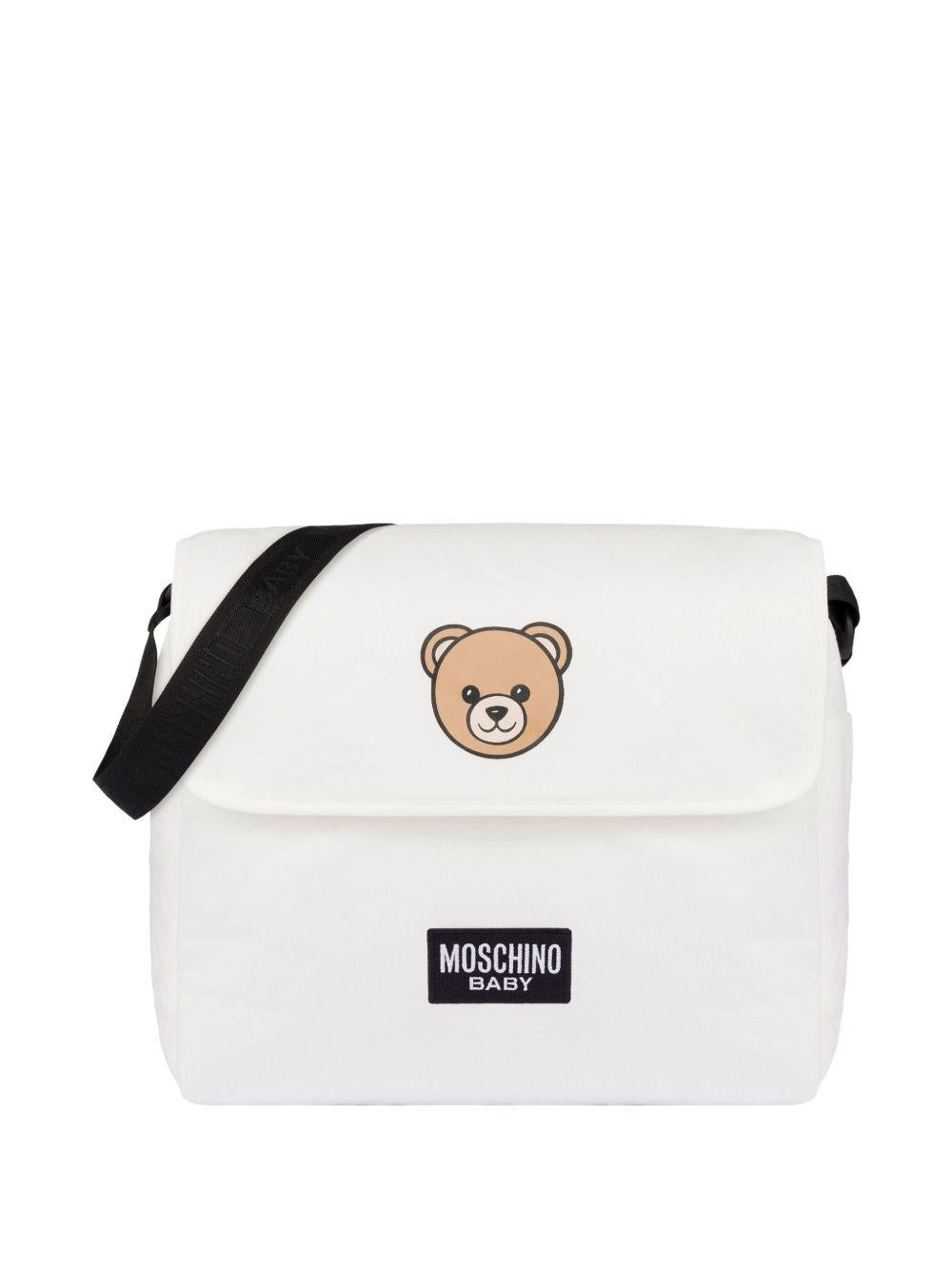 Borsa Fasciatoio Bianca con Stampa Orsetto MXX03DLCA40 10063 MOSCHINO KIDS 
