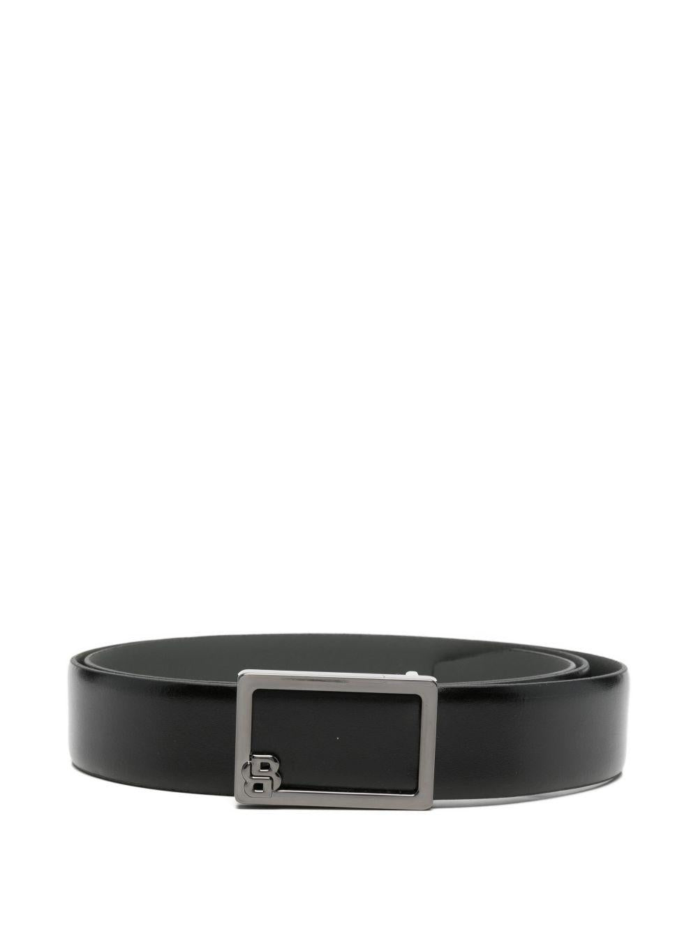 Cintura in pelle con fibbia logo 50563898 001 BOSS 