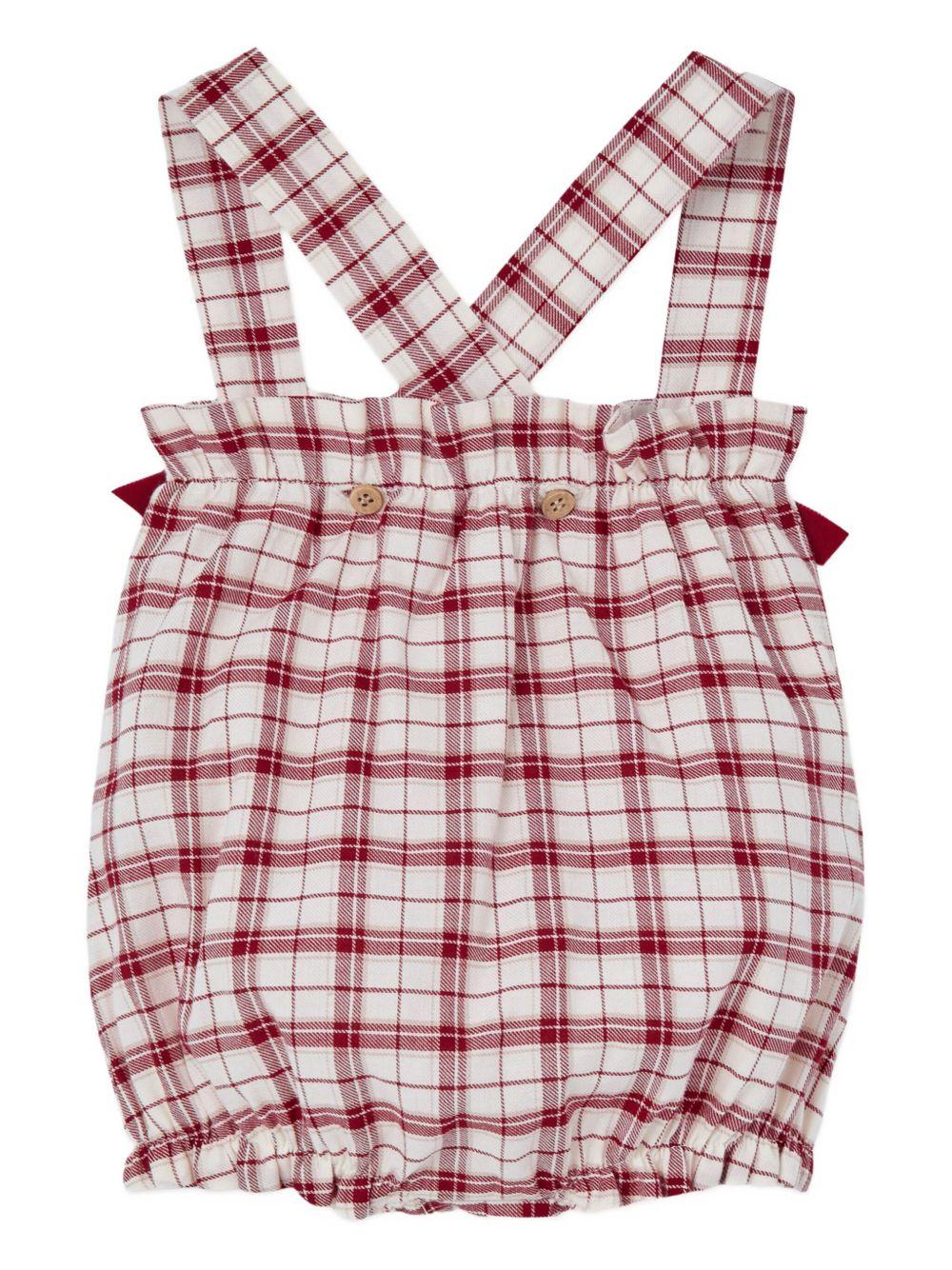 Set a quadri panna con colletto decorato 106153015 60T611 PAZ RODRIGUEZ KIDS 