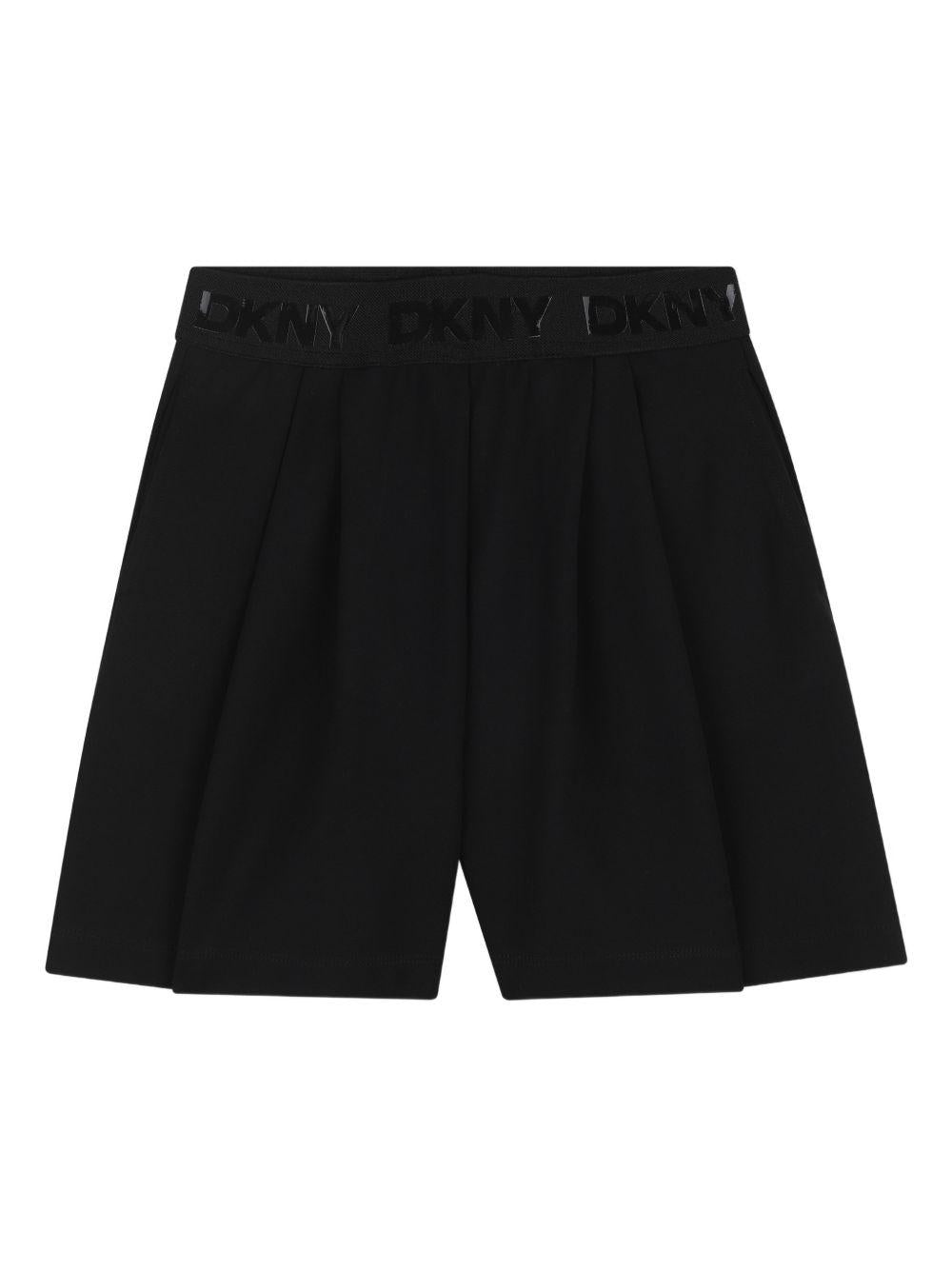 Shorts con fascia logo e pieghe D62574 09B DKNY KIDS 