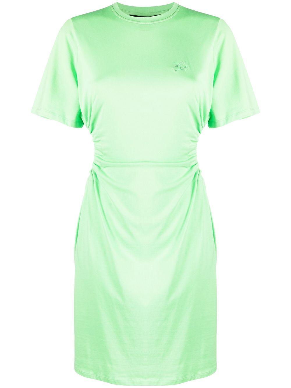Abito verde fluo cut-out