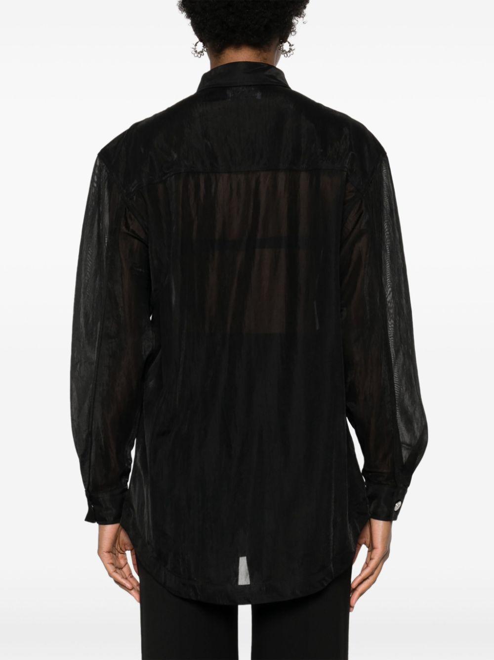Camicia donna nera semitrasparente A02033266 0555 MOSCHINO JEANS 