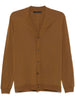 Cardigan marrone in maglia