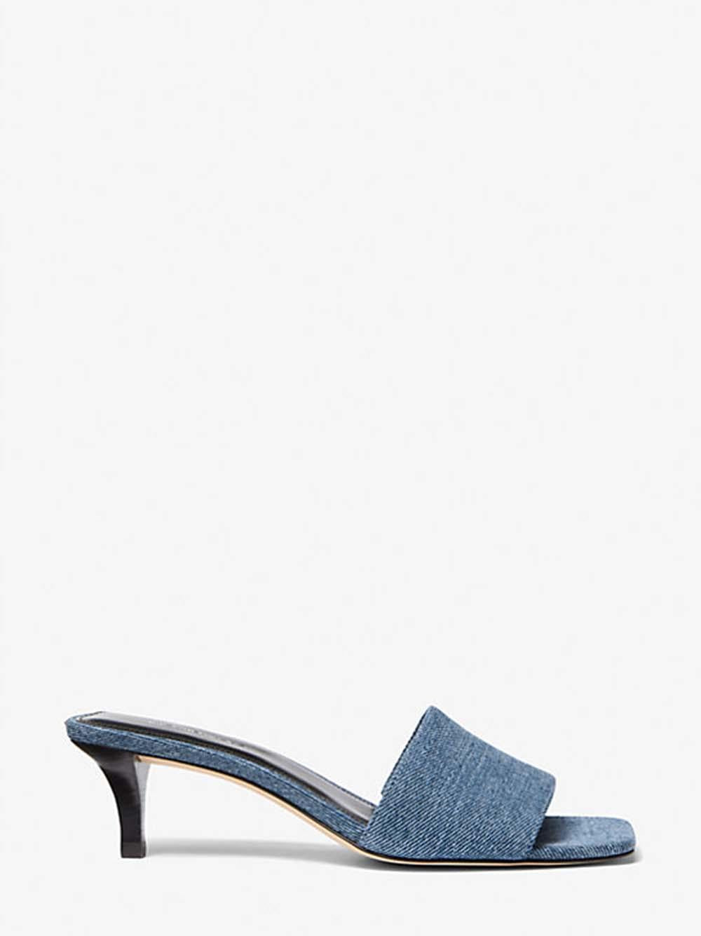 Sandolo Merriam in denim con mezzo tacco