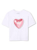 T-shirt bianca stampa cuore