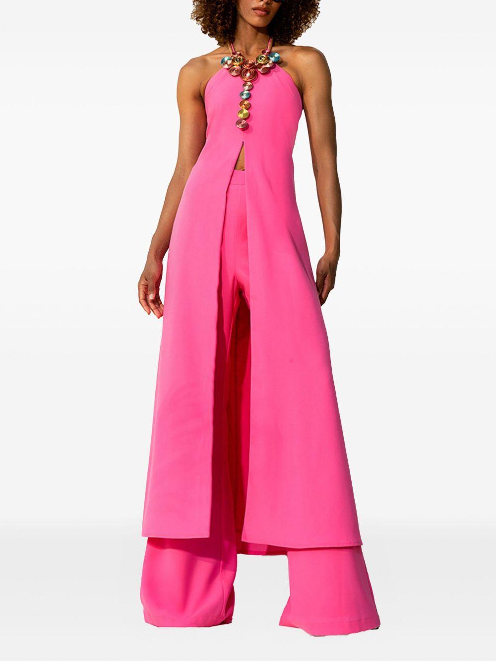 Set pantalone e top lungo rosa brillante
