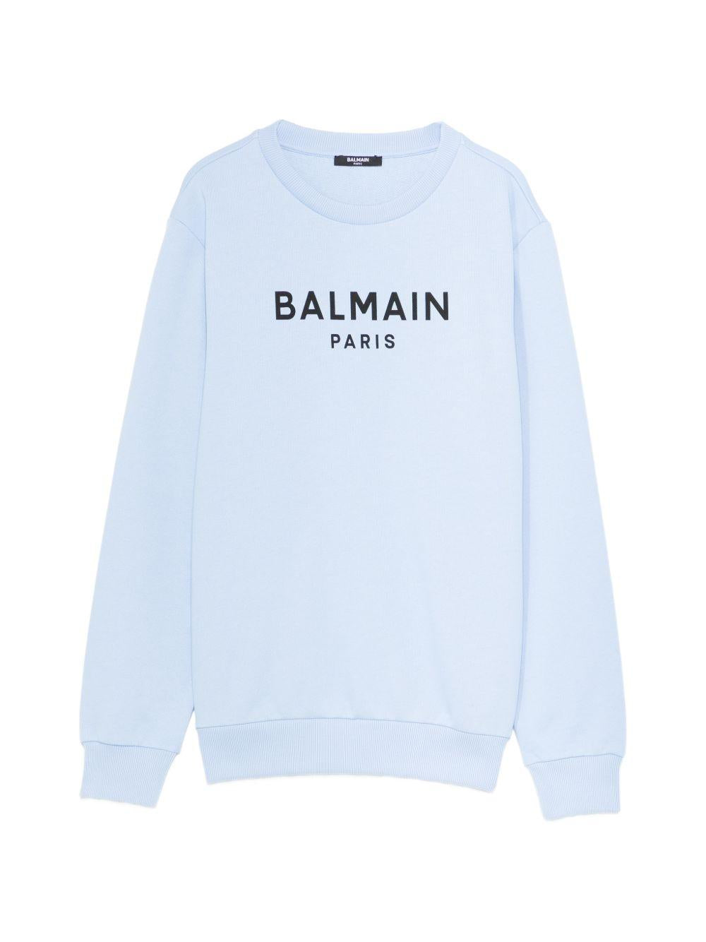 Felpa in cotone girocollo BX4P10Z3183 652NE BALMAIN KIDS 