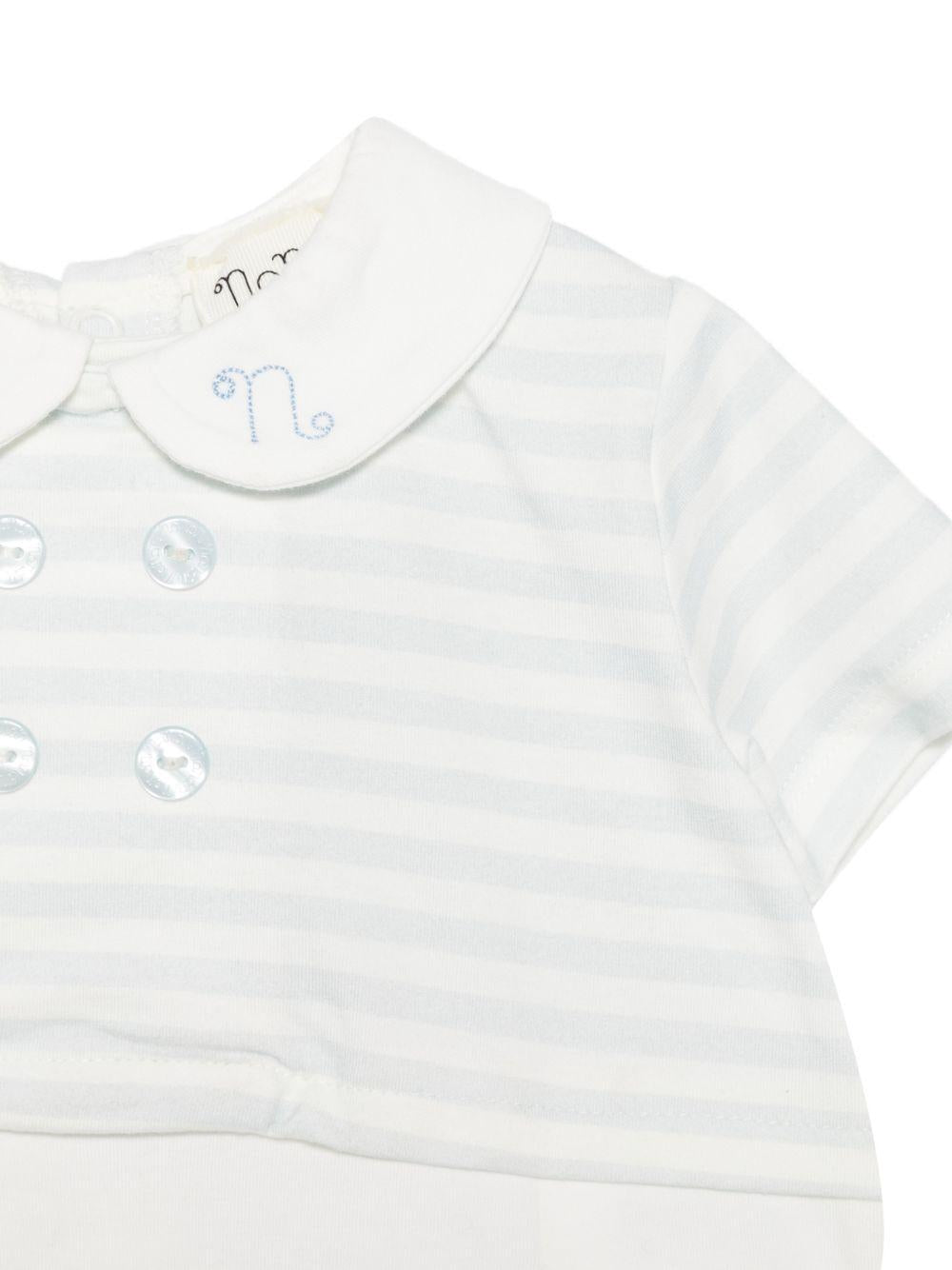 Tutina in cotone a righe con colletto E26103 AZZURRO NANAN KIDS 
