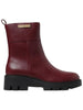 Stivaletto bordeaux con placchetta logo laterale