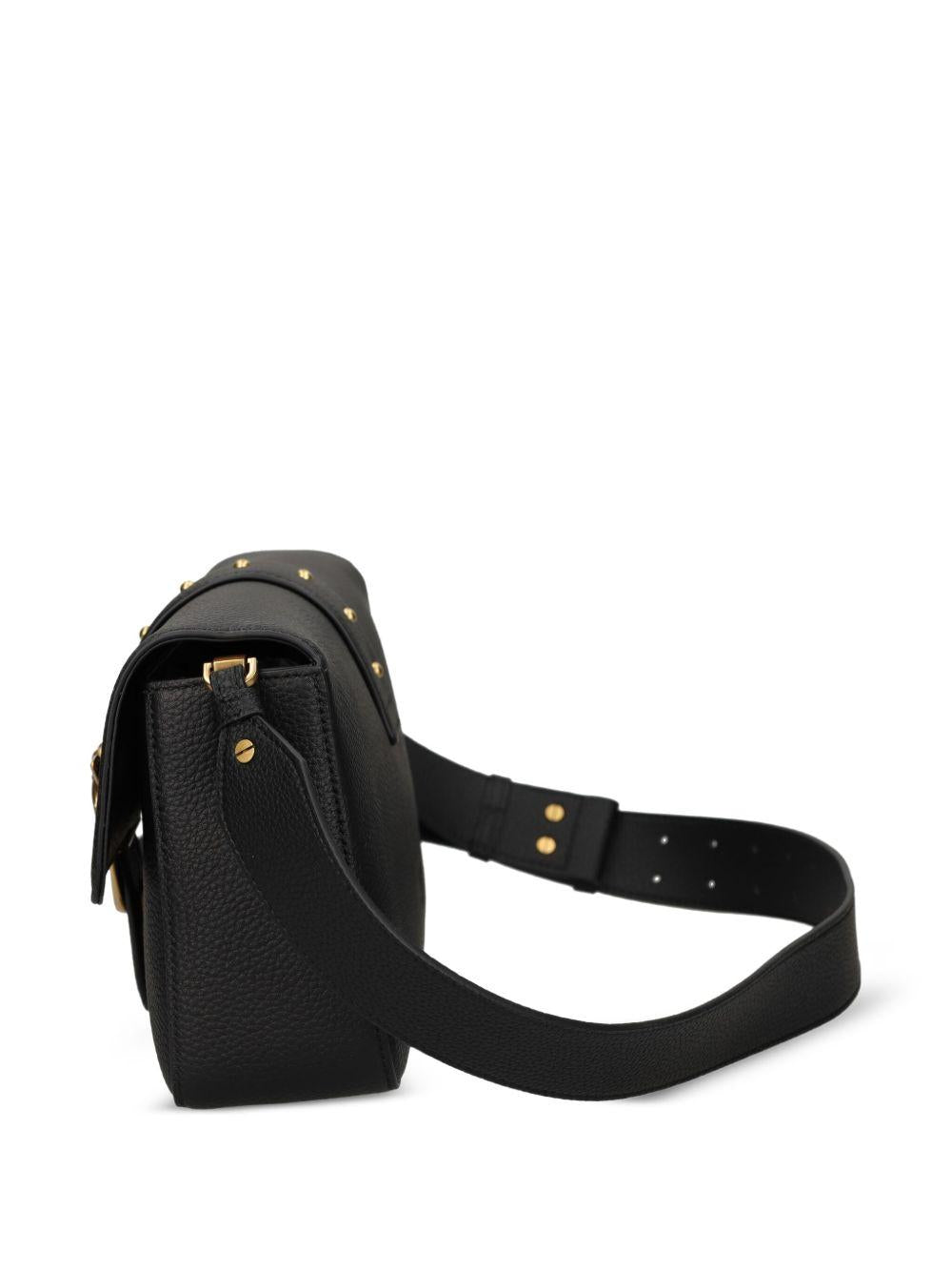 Borsa nera con borchie e patta frontale 104524A2OX Z99Q PINKO 