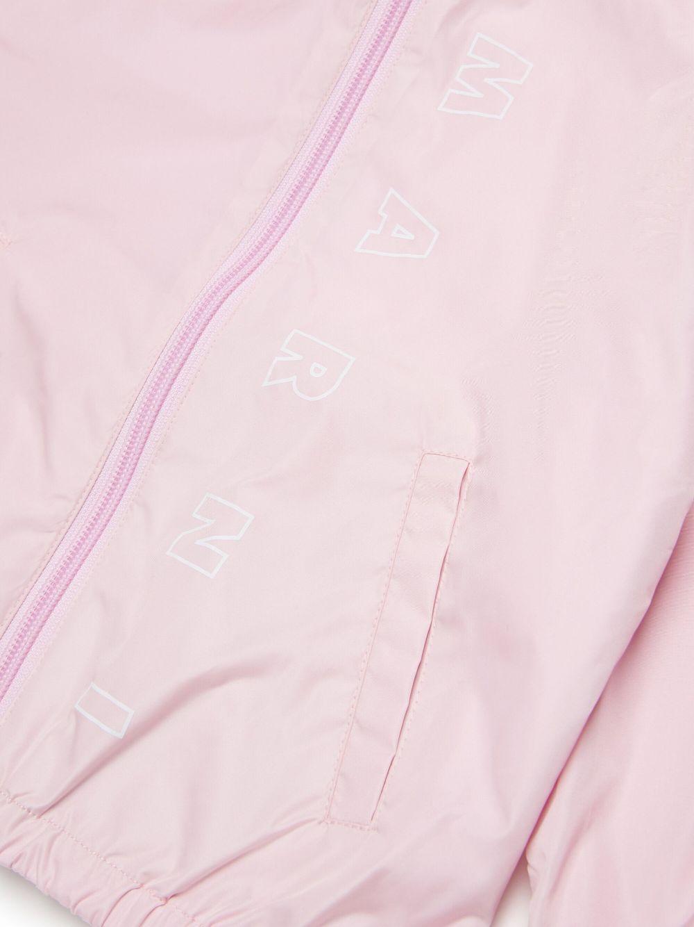 Giubbino a vento rosa logo verticale neonata M01464M00UX 0M347 MARNI KIDS 