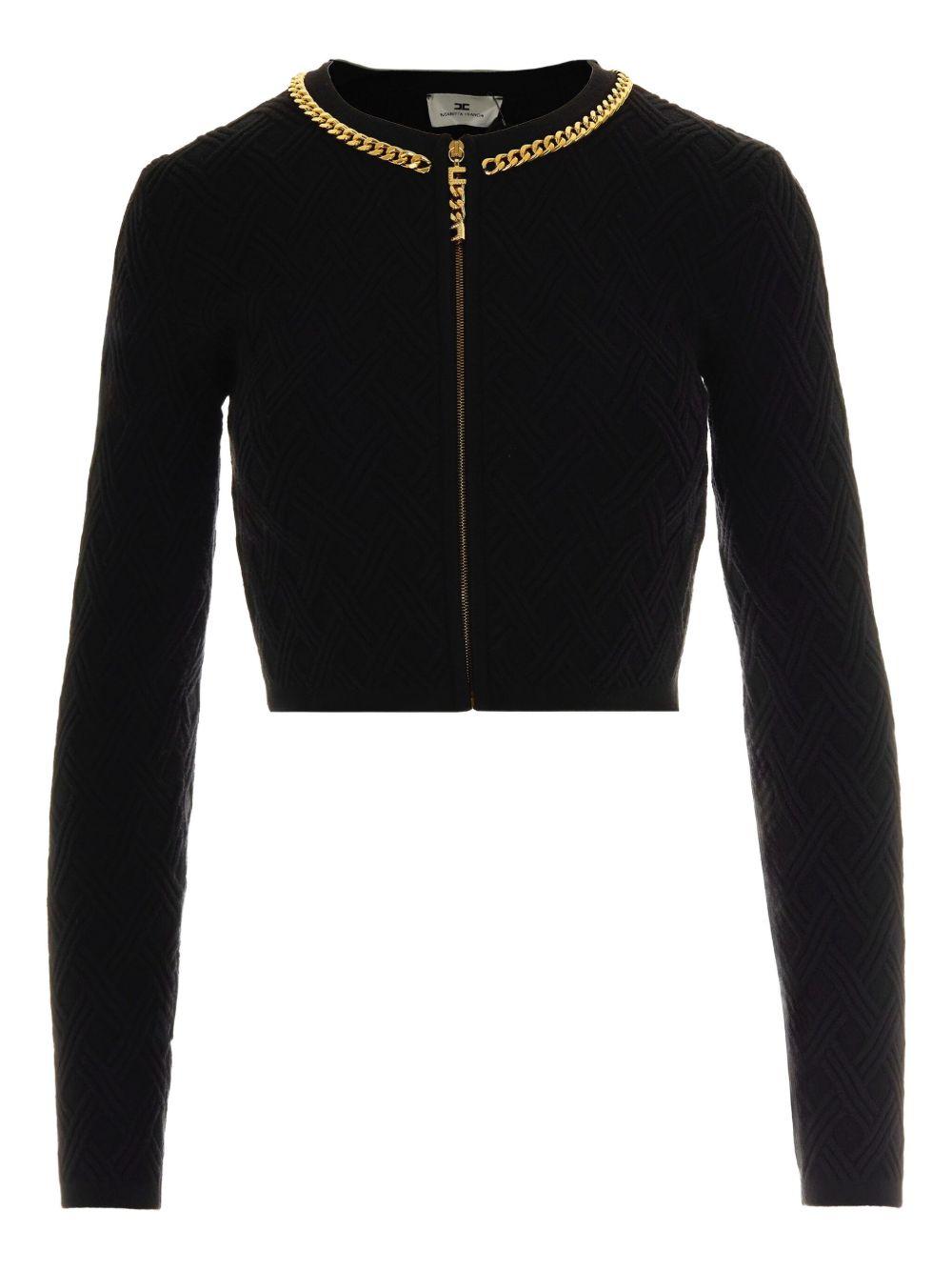 Maglia con Motivo a Rombi e Zip Frontale MK29B56E2 110 ELISABETTA FRANCHI 