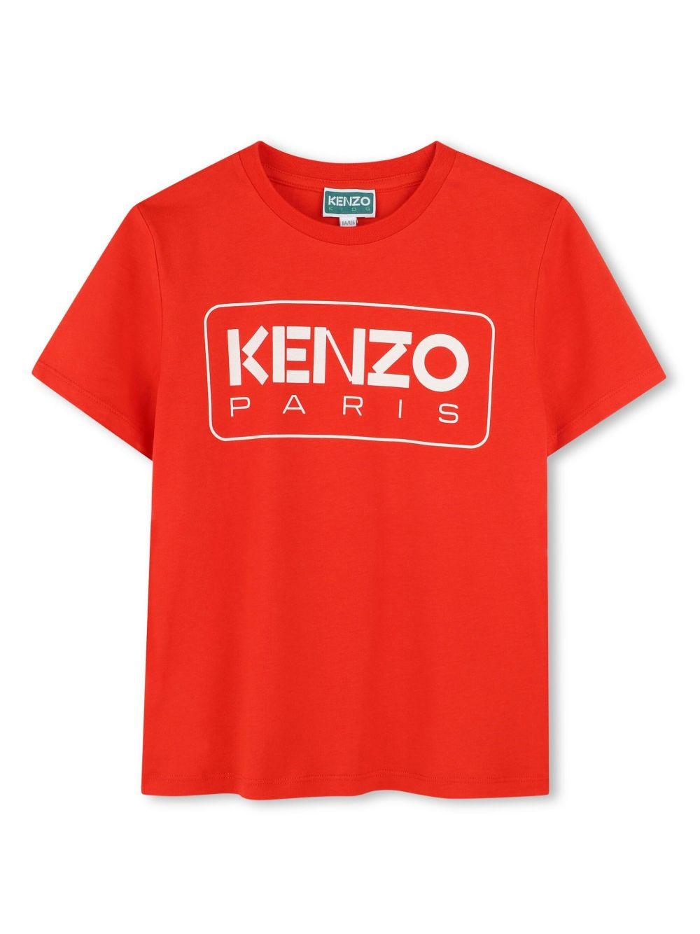T-shirt rossa stampa logo lettering