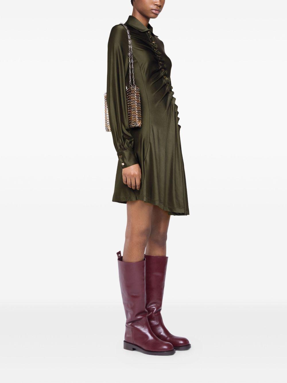 Abito kaki drappeggiato con decorazione 25AJRO148VI0267 P319 RABANNE 