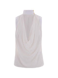 Top senza maniche scollo drappeggiato