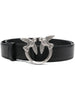 Cintura nera in pelle con fibbia Love Birds