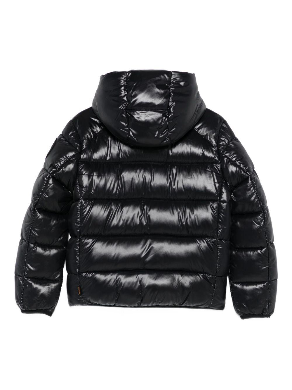 Piumino nero lucido con cappuccio J31280BLOVE21 10000 SAVE THE DUCK KIDS 