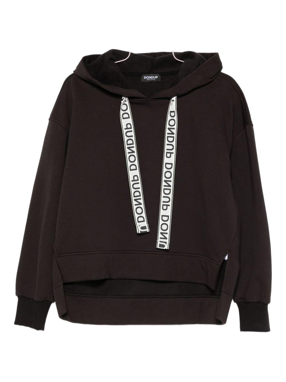 Felpa nera con cappuccio F502KF0234XXXDDC 999 DONDUP 