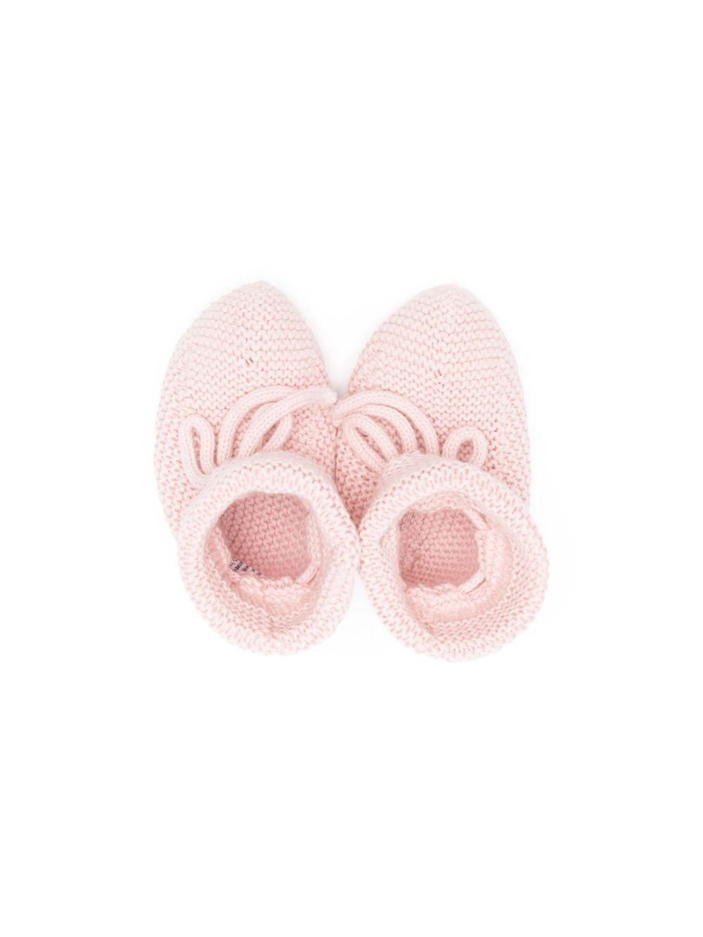 Scarpina rosa in maglia con fiocco regolabile 01822507 46H82 PAZ RODRIGUEZ KIDS 