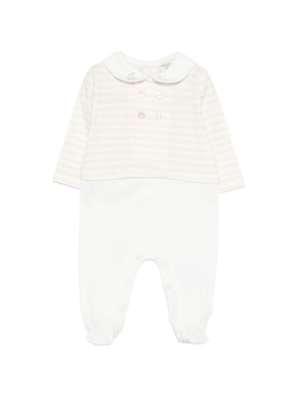Pagliaccetto a righe con bottoni automatici E26100 BEIGE NANAN KIDS 