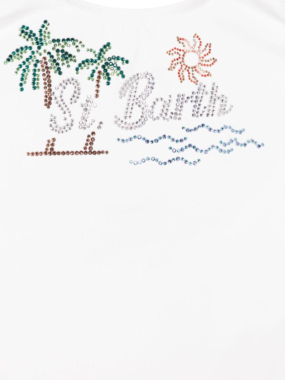 Costume bianco Cara logo con strass