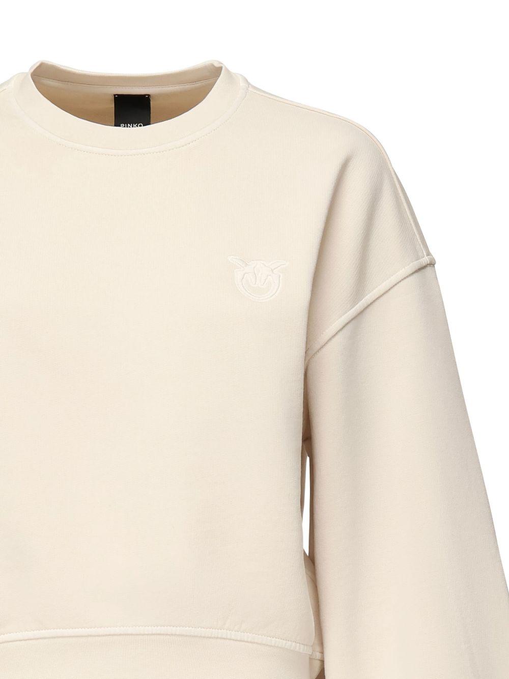 Maglione beige con logo ricamato 105510A2RB C03 PINKO 