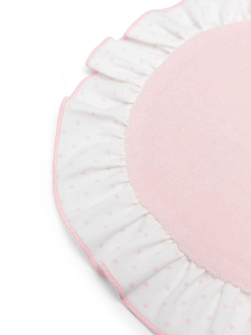Bavetta rosa ruches con pois