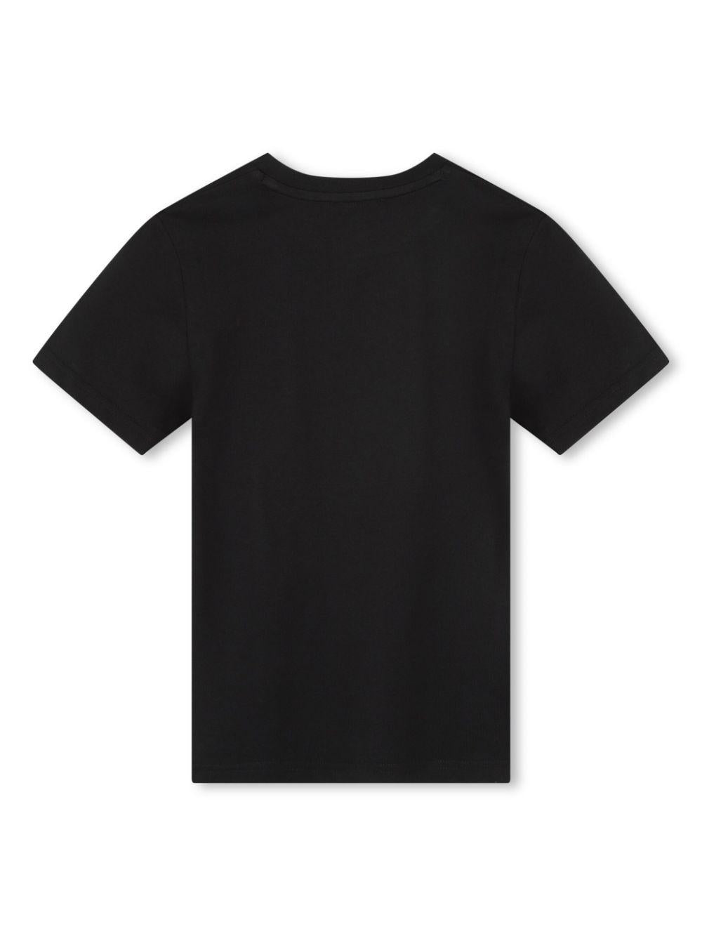 T-shirt Nera in Cotone con Stampa Logo D60190 09B DONNA KAREN KIDS 