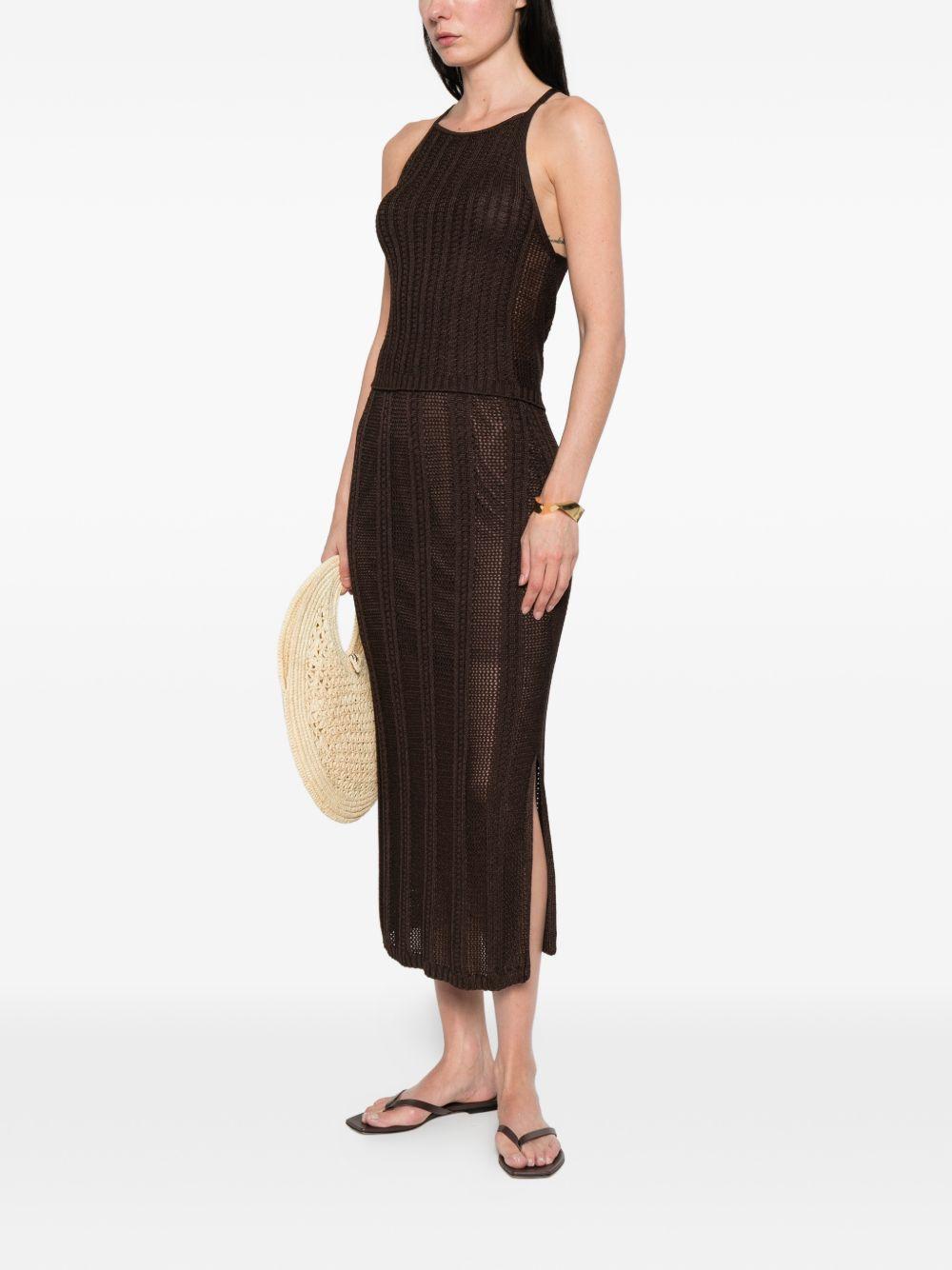 Top smanicato in viscosa con scollo halter 2611361263200 002 PENNY BLACK 