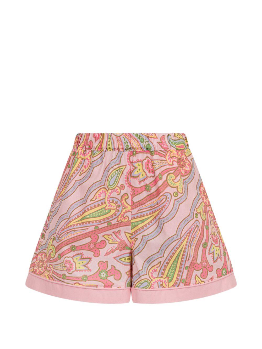 Shorts in cotone paisley con risvolto GY6A39P0587 503VI ETRO KIDS 