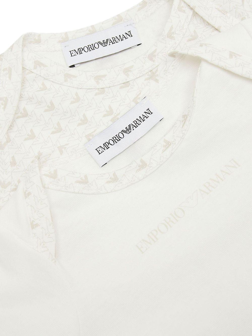 Set body beige logati neonato (2pz) EY000010AF10913 F1014 EMPORIO ARMANI KIDS 