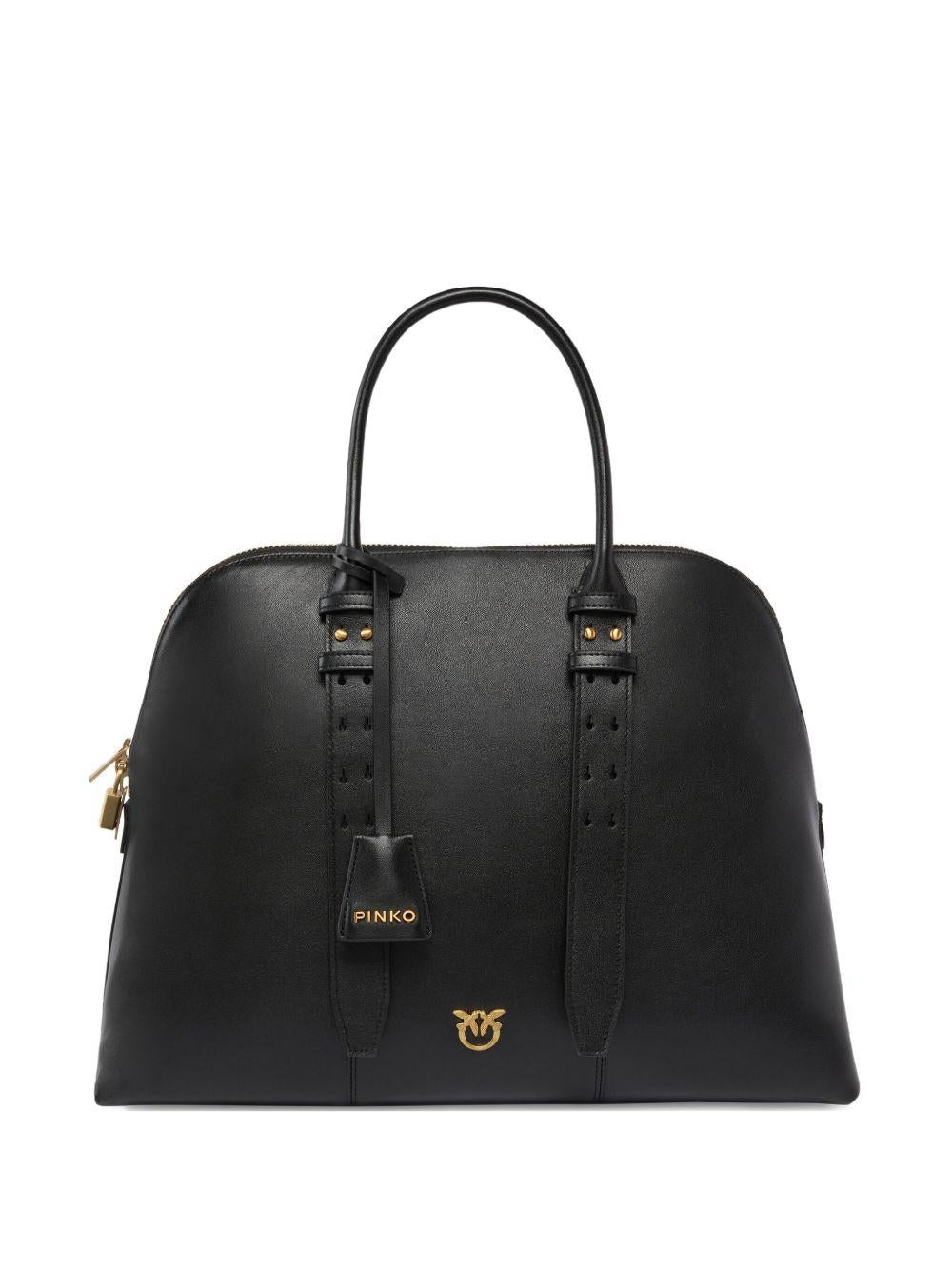 Borsa tote in pelle con chiusura a lucchetto 105172A0QO Z99V PINKO 