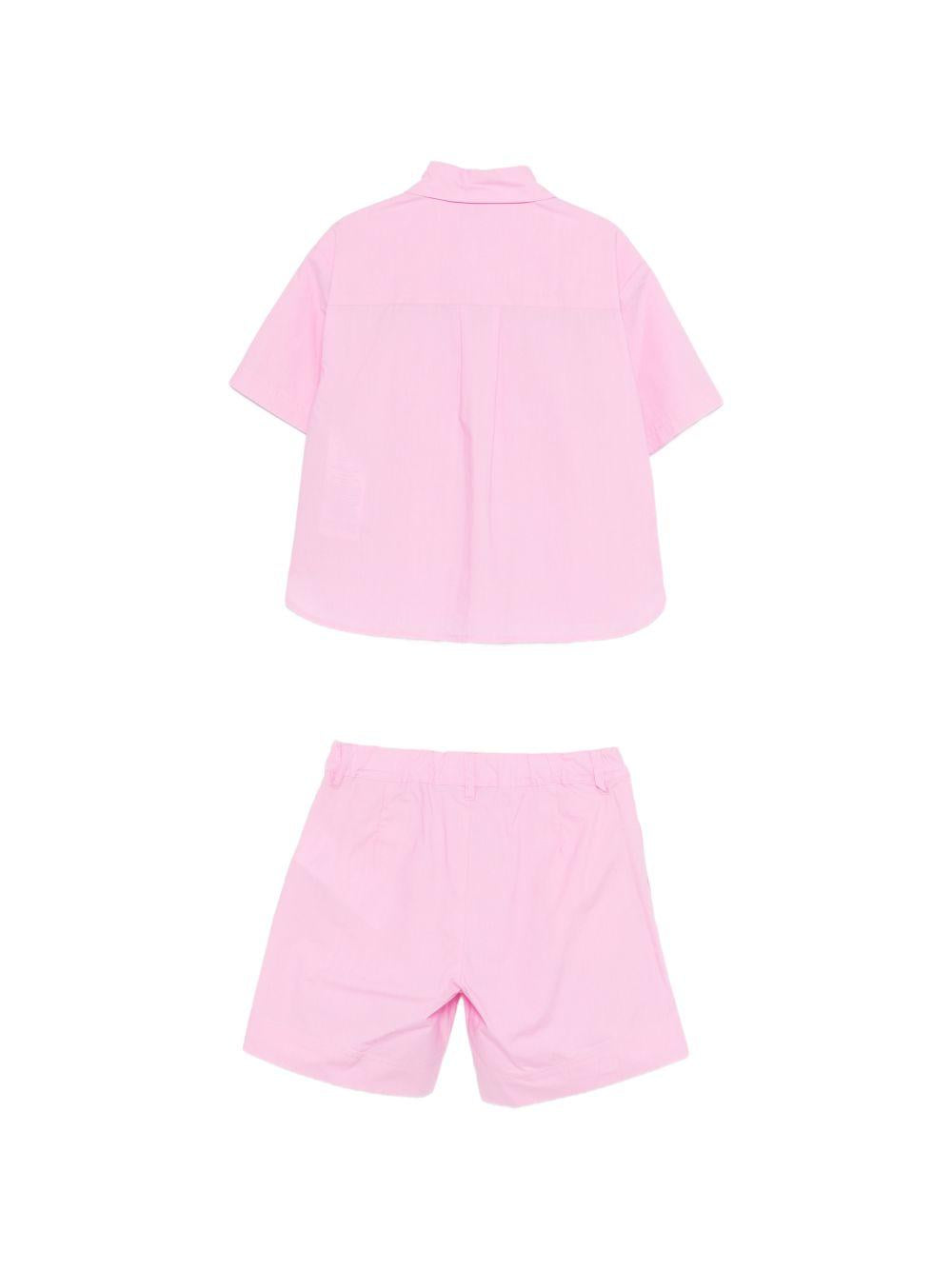 Completo camicia e shorts in cotone HDG01LLLA10 51473 MOSCHINO KIDS 