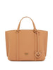 Borsa Shopper in pelle bottalata marrone chiaro
