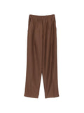 Pantaloni in viscosa e lino con pieghe