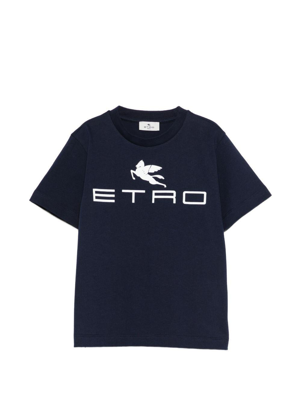 T-shirt in cotone con logo GY8Q11Z3672 617 ETRO KIDS 