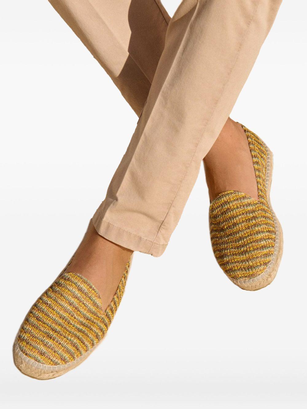 Espadrillas a righe in rafia intrecciata Yucatán gialle G32C0 SAGE MANEBI 